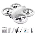 Starter Toy Drone - Dual Cameras, Wi-Fi FPV, Prop Guards (White)
