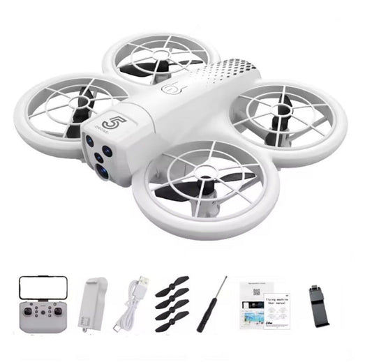 Starter Toy Drone - Dual Cameras, Wi-Fi FPV, Prop Guards (White)