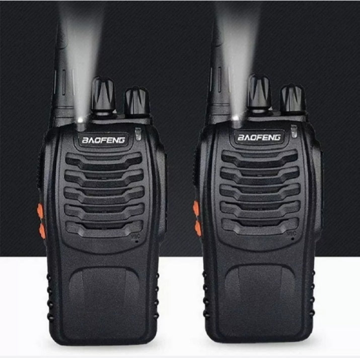 Long Range Walkie Talkies with Earpiece and LED Flashlight 2 Pack Black